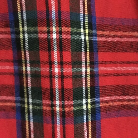 Vintage Plaid Shoulder Pad Cotton Mockneck Button Down Blouse - Picture 9 of 16